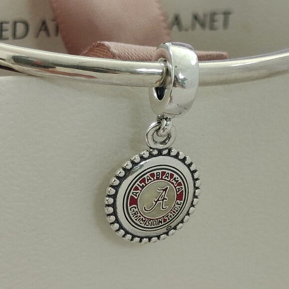 Pandora University of Alabama Exclusive Dangle Charm Pendant S925 Silver - Picture 6 of 8